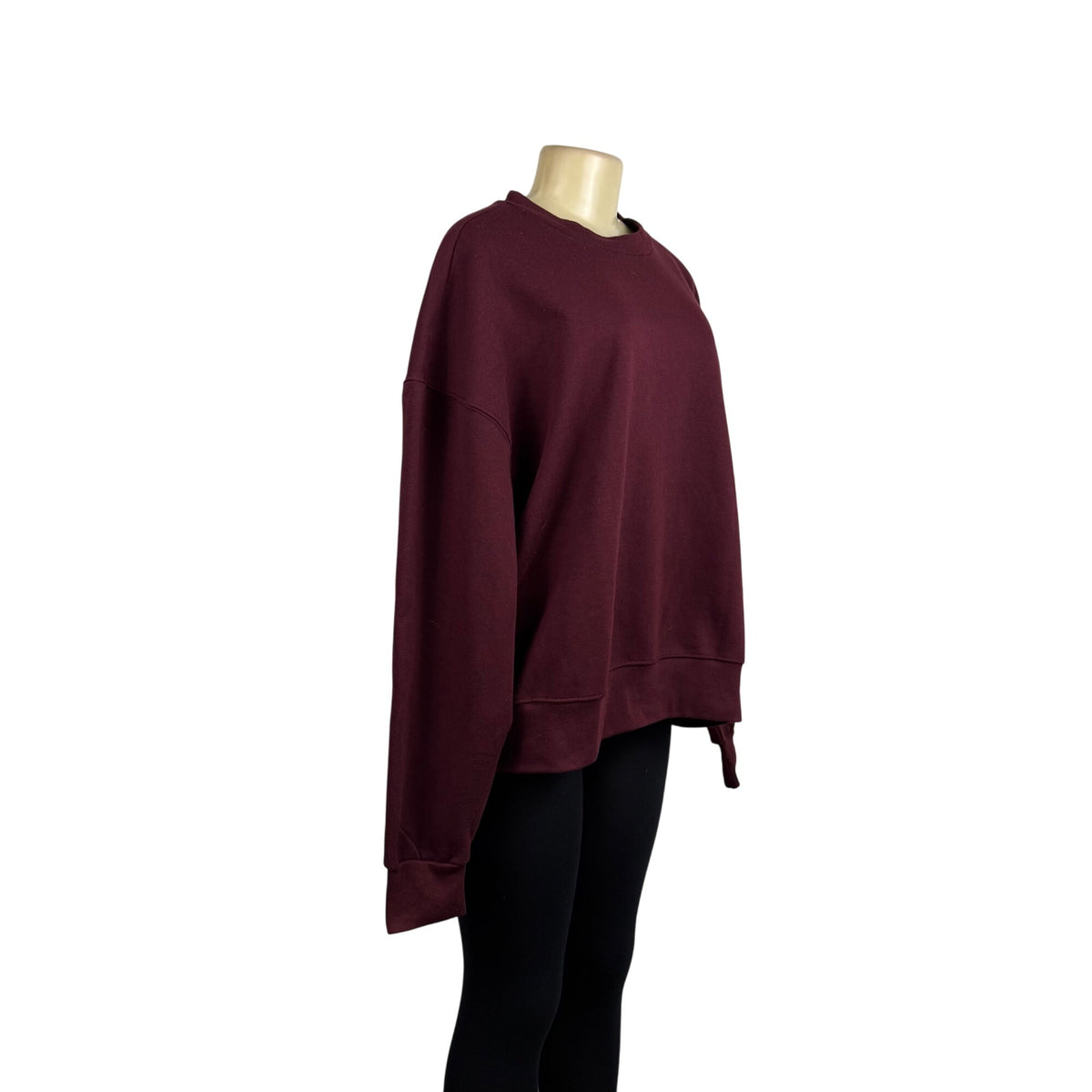 WeWoreWhat Womens Burgundy Cotton Blend Oversized Crewneck Sweatshirt Size XL