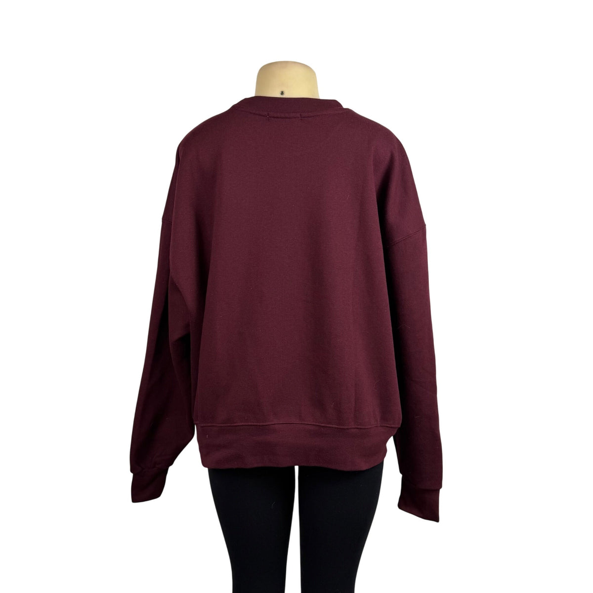WeWoreWhat Womens Burgundy Cotton Blend Oversized Crewneck Sweatshirt Size XL