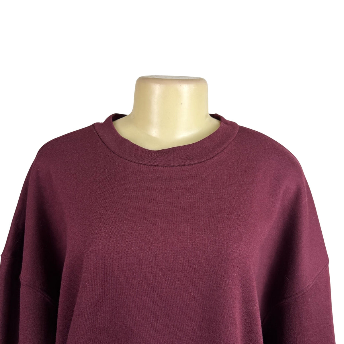 WeWoreWhat Womens Burgundy Cotton Blend Oversized Crewneck Sweatshirt Size XL