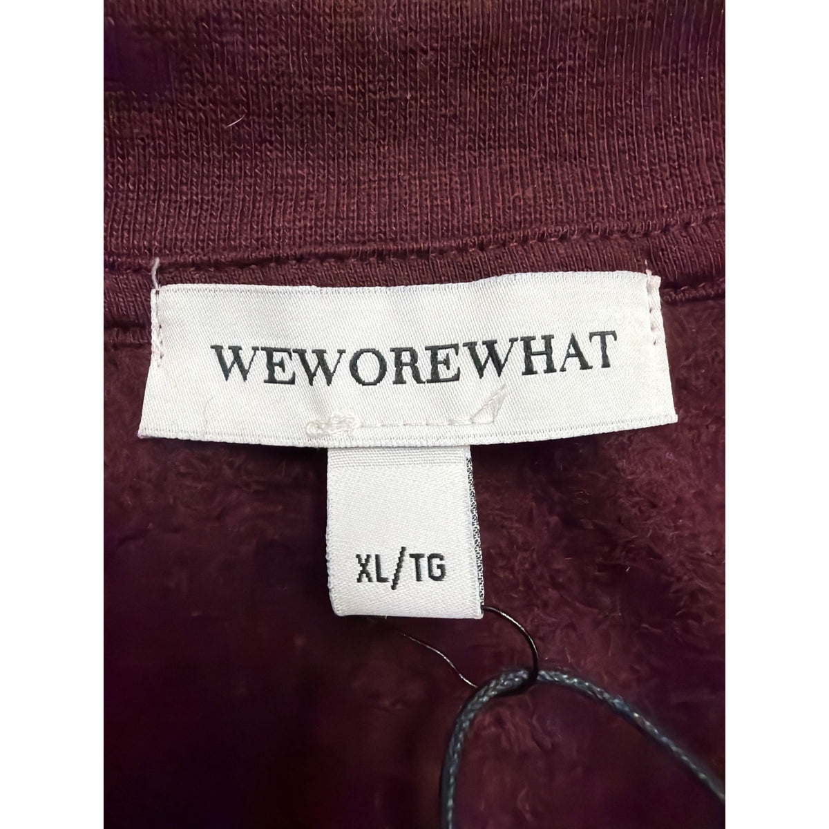 WeWoreWhat Womens Burgundy Cotton Blend Oversized Crewneck Sweatshirt Size XL