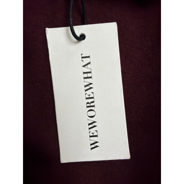 WeWoreWhat Womens Burgundy Cotton Blend Oversized Crewneck Sweatshirt Size XL
