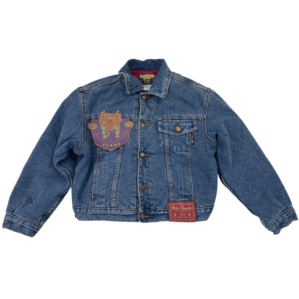 Vtg United Colors of Benetton Blue Family Jeans Denim Jacket Youth Sz M - New
