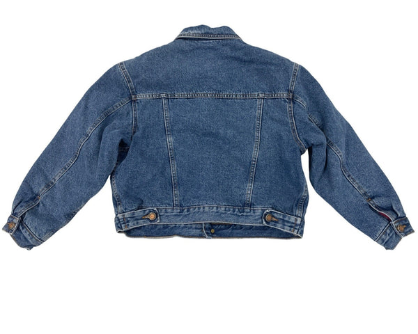 Vtg United Colors of Benetton Blue Family Jeans Denim Jacket Youth Sz M - New