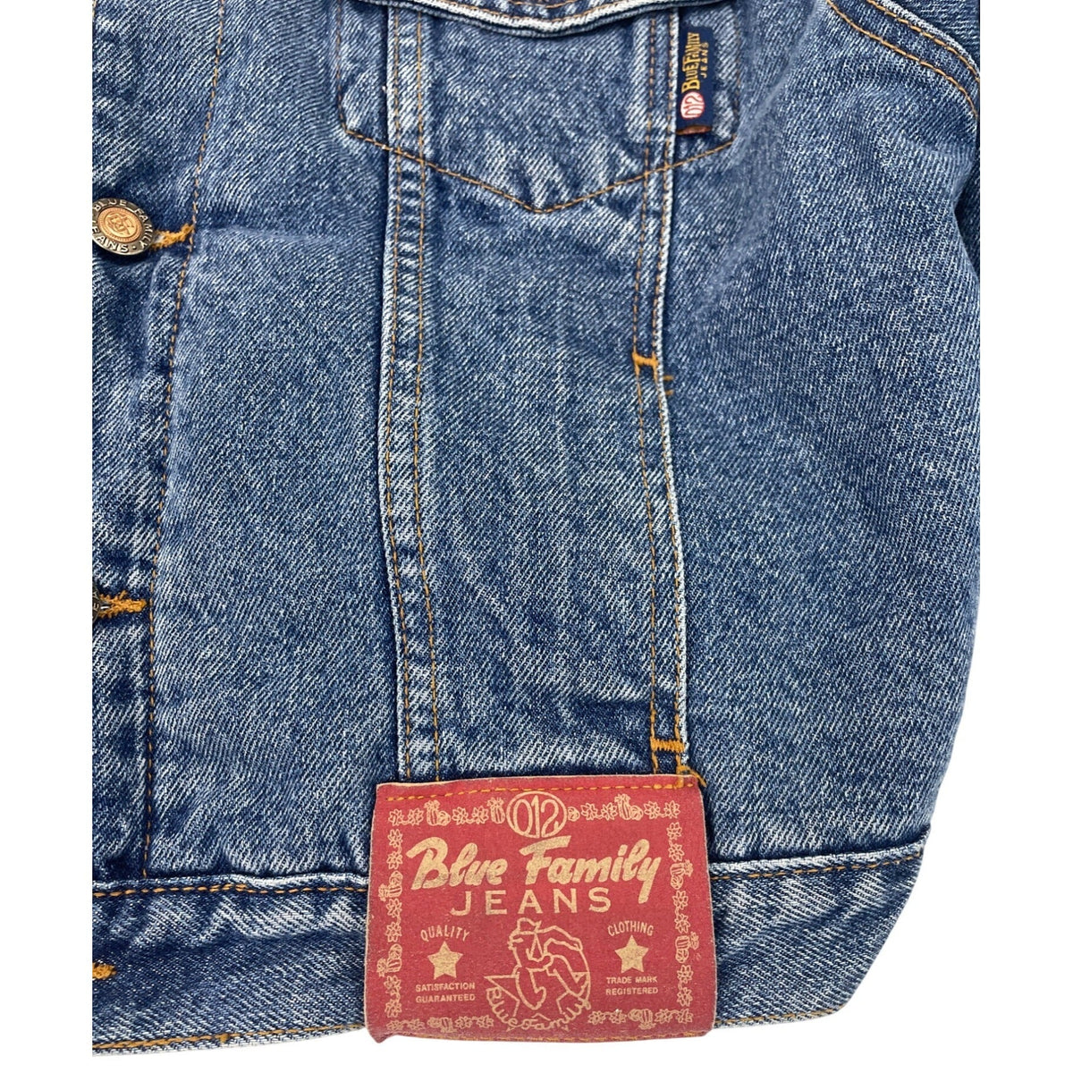 Vtg United Colors of Benetton Blue Family Jeans Denim Jacket Youth Sz M - New