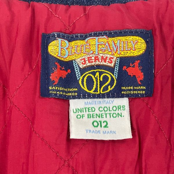 Vtg United Colors of Benetton Blue Family Jeans Denim Jacket Youth Sz M - New