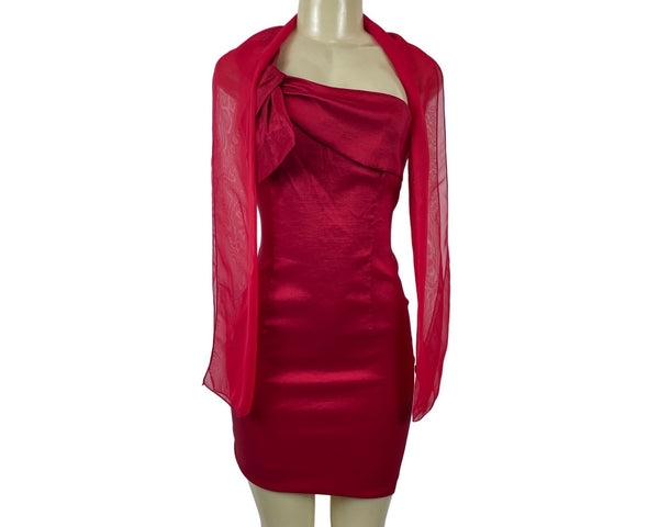 Eureka Women's Red One Sholder Bodycon Dress Sz XS
