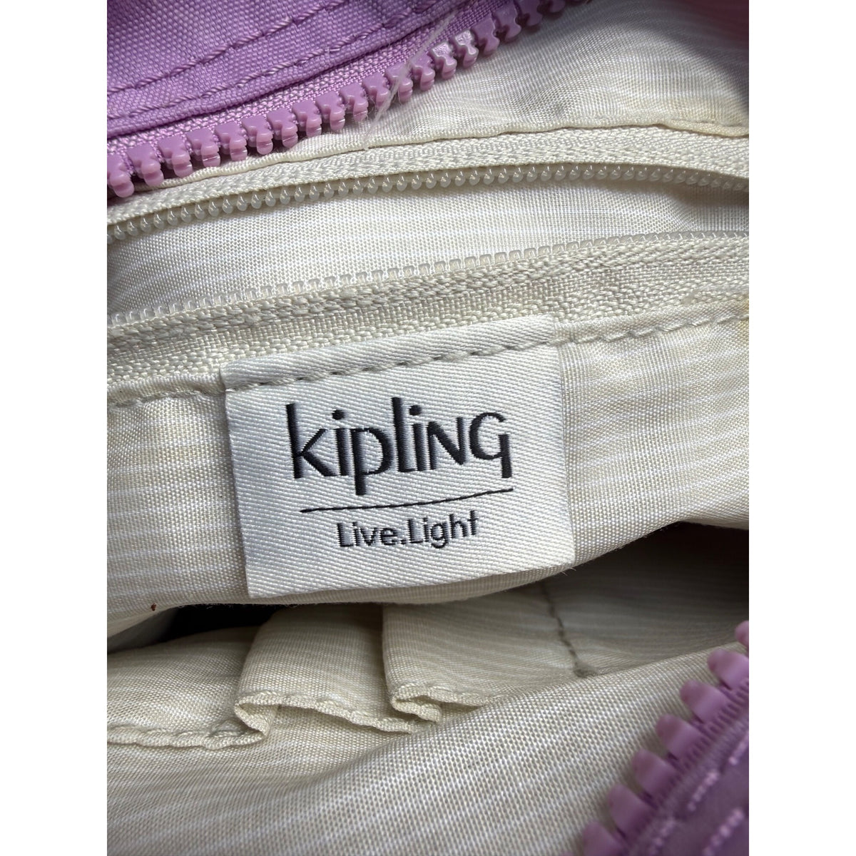 Kipling Womens Purple Nylon Crossbody Bag Adjustable Strap Zipper Pockets Lightweight