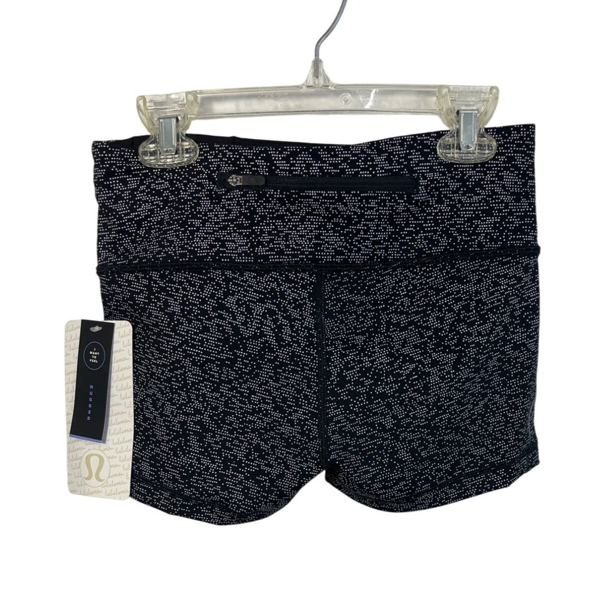 Lululemon Womens Black & White High-Rise Athletic Shorts Sz 4- New