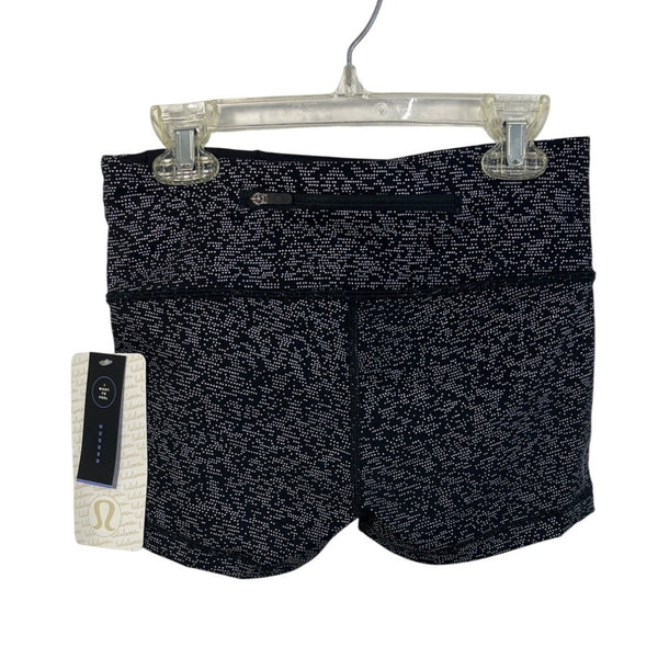 Lululemon Womens Black & White High-Rise Athletic Shorts Sz 4- New