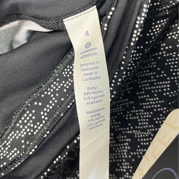 Lululemon Womens Black & White High-Rise Athletic Shorts Sz 4- New