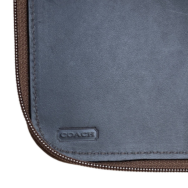 Coach Brown Signature Canvas & Leather Zip-Around CD Holder Wallet  Size S
