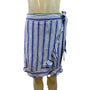 Loft Blue & White Striped Wrap Skirt With Ruffle Hem & Side Tie  Size 12