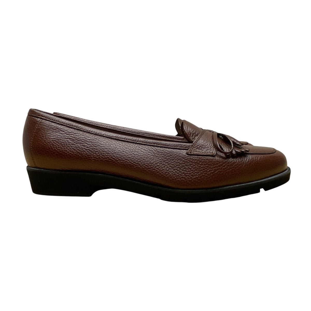 Salvatore Ferragamo Regolare Women’s Brown Pebbled Leather Loafers Sz 5B - New