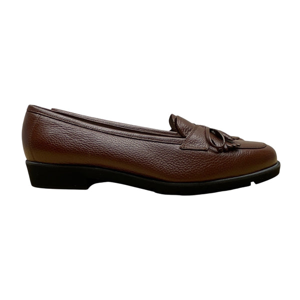 Salvatore Ferragamo Regolare Women’s Brown Pebbled Leather Loafers Sz 5B - New