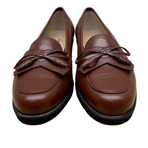 Salvatore Ferragamo Regolare Women’s Brown Pebbled Leather Loafers Sz 5B - New