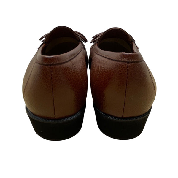 Salvatore Ferragamo Regolare Women’s Brown Pebbled Leather Loafers Sz 5B - New