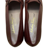 Salvatore Ferragamo Regolare Women’s Brown Pebbled Leather Loafers Sz 5B - New