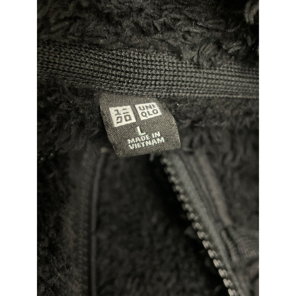 Uniqlo Mens Black Polyester Fleece Zip-Up Jacket Size L