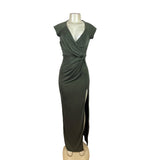 The Jetset Diaries Women's Olive Green Maxi Dress Draped Sleeveless Sz XS