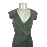 The Jetset Diaries Women's Olive Green Maxi Dress Draped Sleeveless Sz XS