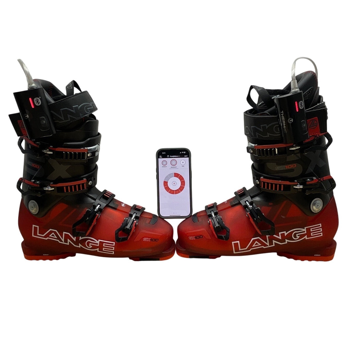 Lange SX100 Red Black Thermofit RL2 Therm-ic Insoles 102mm Ski Boots Mondo 28.5
