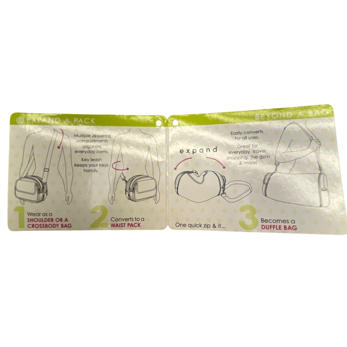 Beyond A Bag Unisex Brown Expandable Versatile 3-In-1 Crossbody/Waist/Duffel Bag