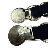 Vintage Coin Medallion Belt With Black Elastic Band & Gold-Tone Metal Coins