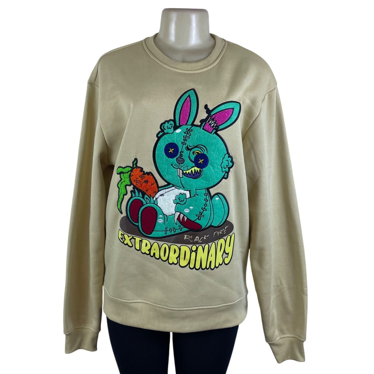 Two Mill Twenty Unisex Beige Extraordinary Bunny Graphic Sweatshirt Size L