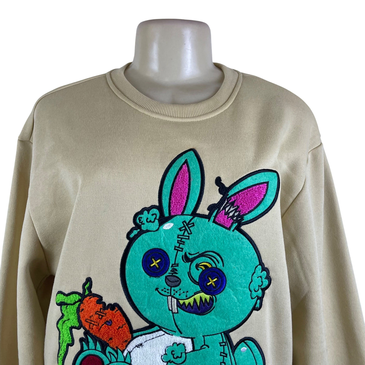 Two Mill Twenty Unisex Beige Extraordinary Bunny Graphic Sweatshirt Size L
