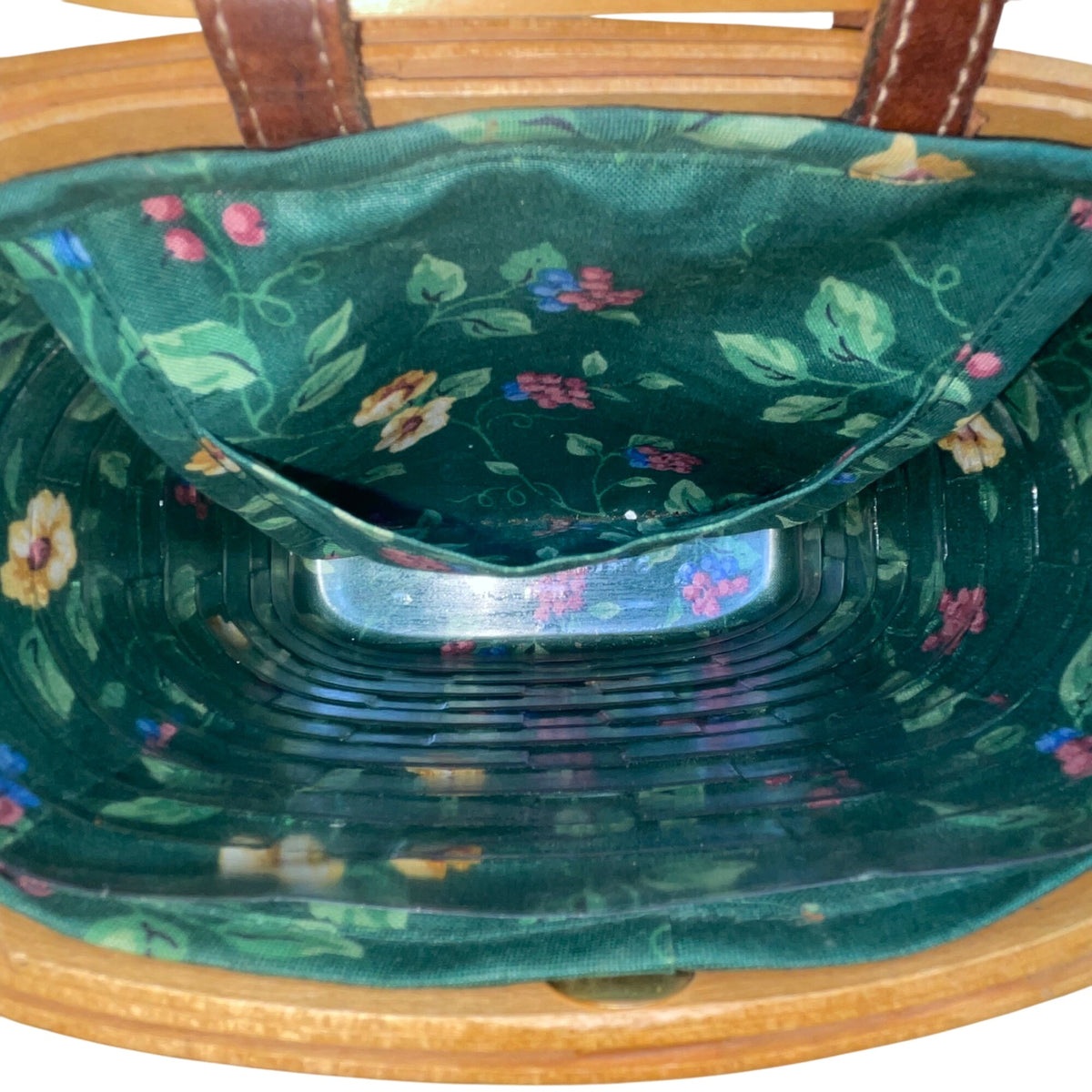 Longaberger Women’s Natural Wicker Basket & Adjustable Leather Strap Purse