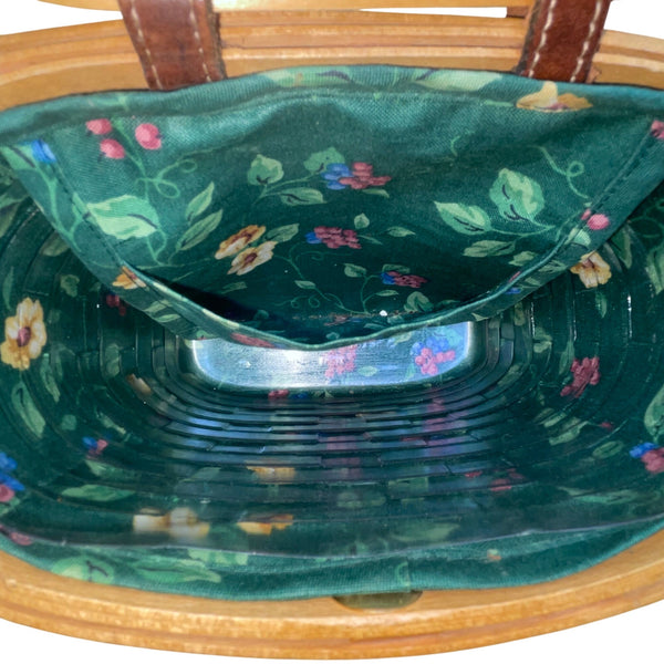 Longaberger Women’s Natural Wicker Basket & Adjustable Leather Strap Purse