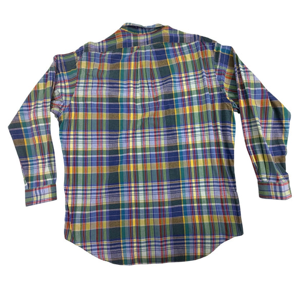 Ralph Lauren Mens Multicolor Plaid Button-Down Shirt Casual Blake Fit Size L