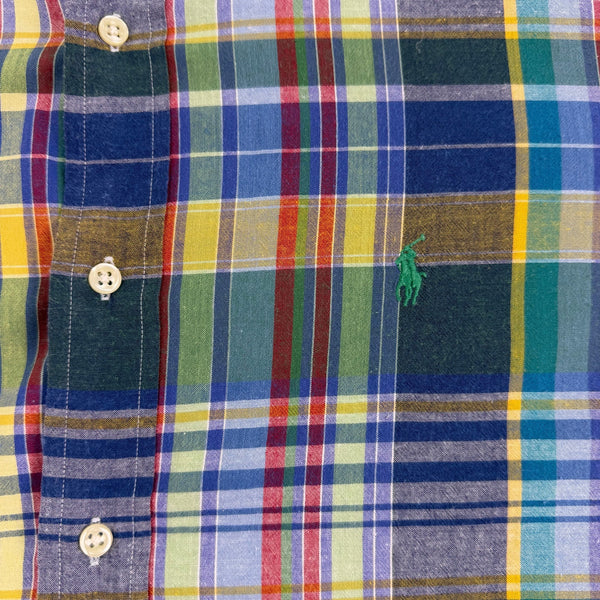 Ralph Lauren Mens Multicolor Plaid Button-Down Shirt Casual Blake Fit Size L