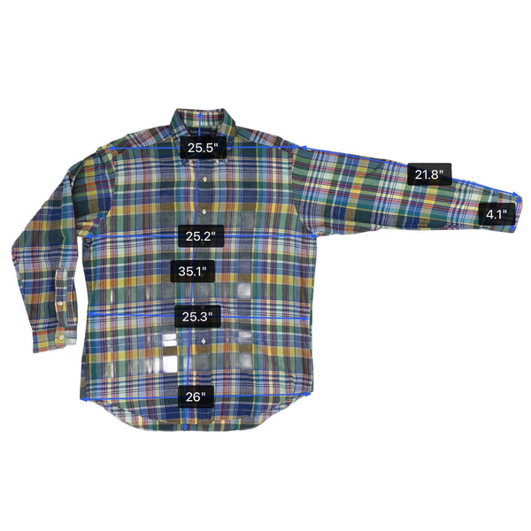 Ralph Lauren Mens Multicolor Plaid Button-Down Shirt Casual Blake Fit Size L