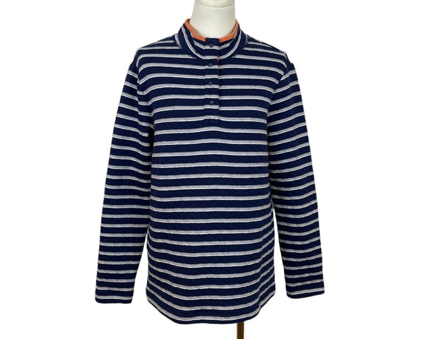 Lands’ End Women's Stripes & Blue Pullover Sweatshirt Sz XS (2-4) - NWT