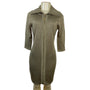 Calvin Klein Women's Gold Metallic Knit Zip-Up Sweater Dress Sz S