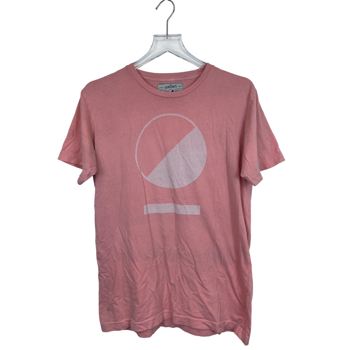 Wellen Mens Pink Cotton Graphic Short Sleeve T-Shirt Size M