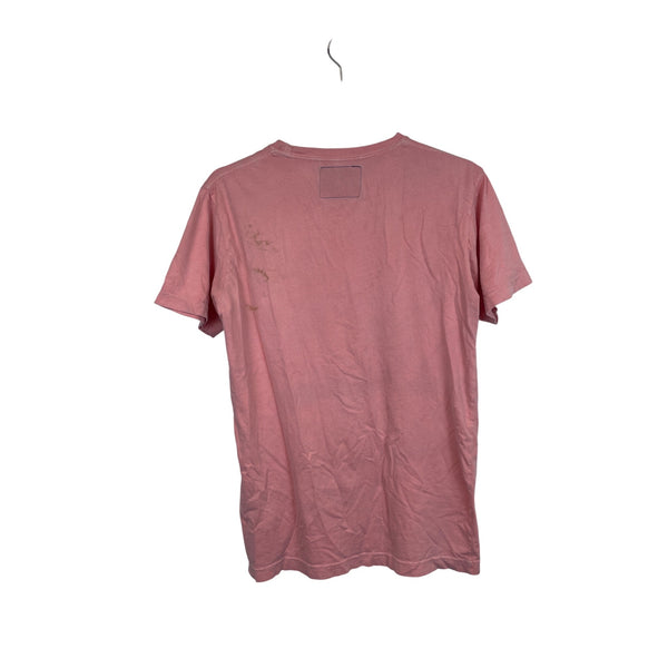 Wellen Mens Pink Cotton Graphic Short Sleeve T-Shirt Size M