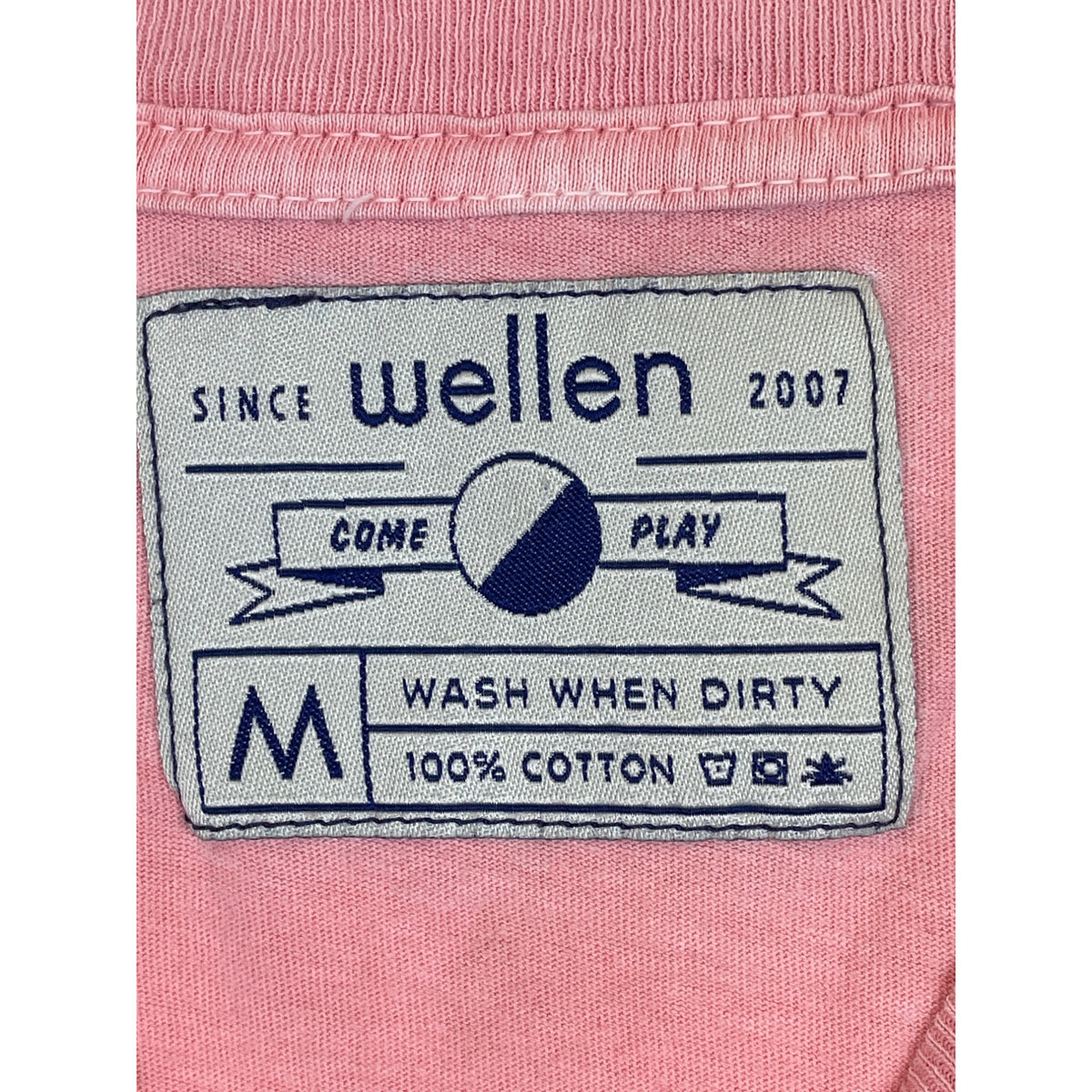 Wellen Mens Pink Cotton Graphic Short Sleeve T-Shirt Size M