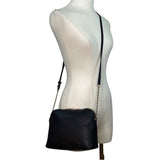 Kelly & Katie Black Pebbled Faux Leather With Chain Strap Crossbody Bag Sz S