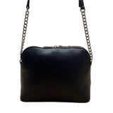Kelly & Katie Black Pebbled Faux Leather With Chain Strap Crossbody Bag Sz S