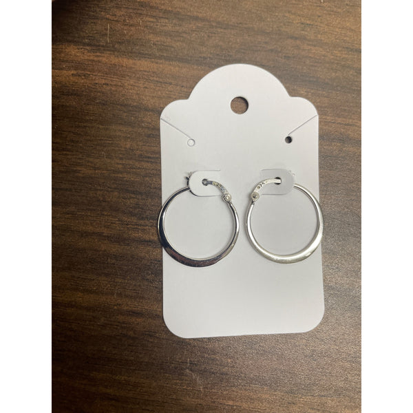 Silver-Tone Metal Hoop Earrings