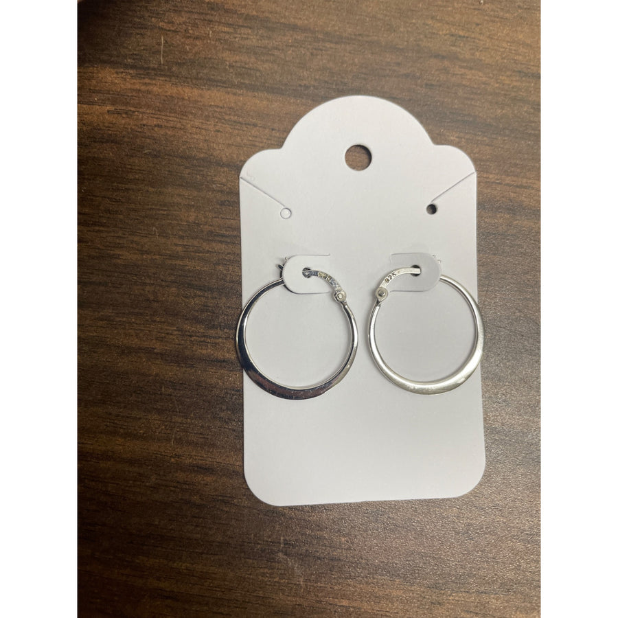 Silver-Tone Metal Hoop Earrings