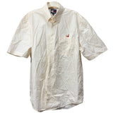 Tommy Hilfiger Mens Off-White Cotton Short-Sleeve Button-Up Shirt With Logo Pocket L