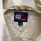 Tommy Hilfiger Mens Off-White Cotton Short-Sleeve Button-Up Shirt With Logo Pocket L
