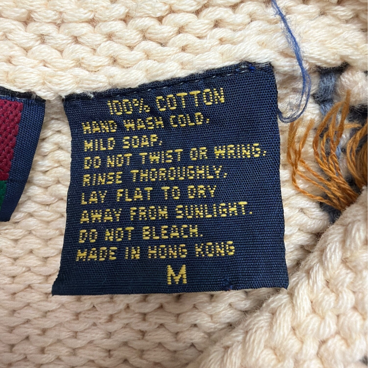 Jos.A.Bank Multicolor Cotton Button-Up Patchwork Sweater Unique Design Size M