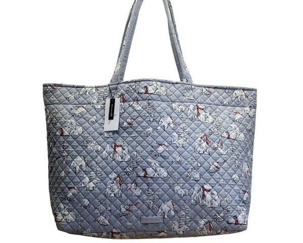 Vera Bradley Women’s Beary Merry Quilted Reversible Iconic Grand Tote Bag