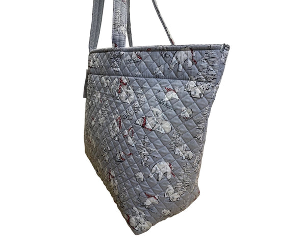 Vera Bradley Women’s Beary Merry Quilted Reversible Iconic Grand Tote Bag