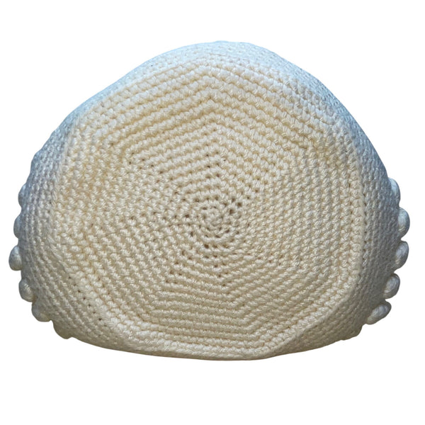 Handmade Women’s Cream White Cotton Crochet With Textured Bobble Shoulder Bag