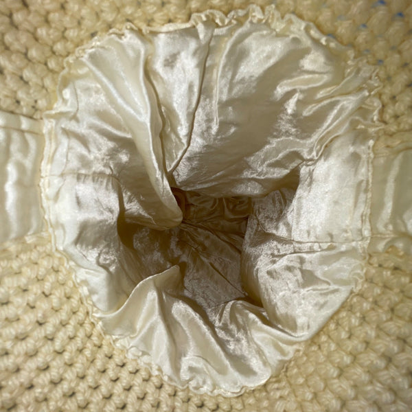 Handmade Women’s Cream White Cotton Crochet With Textured Bobble Shoulder Bag